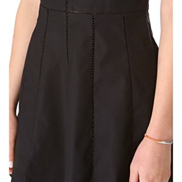 New Parker Juliet Ladder Stitch V- Neck Black Mini Dress NWT Large - Picture 4 of 14